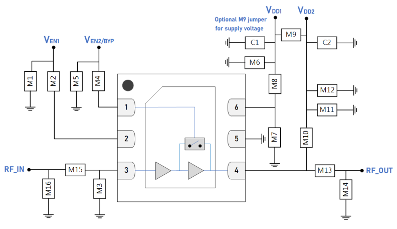Schematic - Guerrilla RF GRF2176 Low Noise Amplifier (LNA)